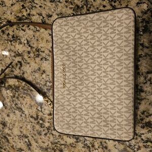 Michael Kors Cream and Brown Crossbody Bag